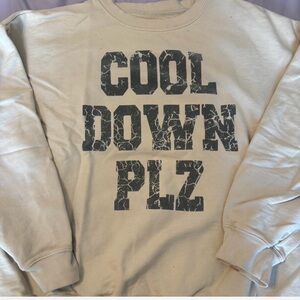 Aerie Cream Graphic Crewneck Sweater